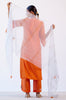 Orange Hand Embroidered Kurta Set