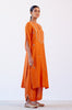 Orange Hand Embroidered Kurta Set