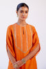 Orange Hand Embroidered Kurta Set