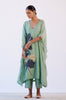 Green Hand-Painted Chanderi Kaftan Set