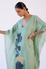 Green Hand-Painted Chanderi Kaftan Set