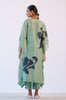 Green Hand-Painted Chanderi Kaftan Set
