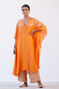 Orange Embroidered Kaftan Set