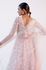 Blush Pink Organza Silk Lehenga