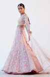 Blush Pink Organza Silk Lehenga