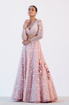 Blush Pink Organza Silk Lehenga