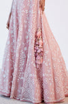 Blush Pink Organza Silk Lehenga