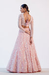 Blush Pink Organza Silk Lehenga