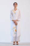 Ivory Kota Hand Paint Kurta Set