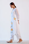 Ivory Kota Hand Paint Kurta Set