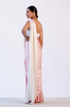Ombre Blush Pink Satin Saree