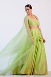 Aishwarya Lekshmi in Green Hand Block Print Lehenga
