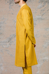 Mustard Pin Tuck  Kurta Set