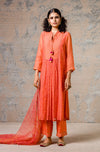 Orange Chanderi Kurta Set