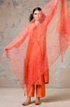 Orange Chanderi Kurta Set