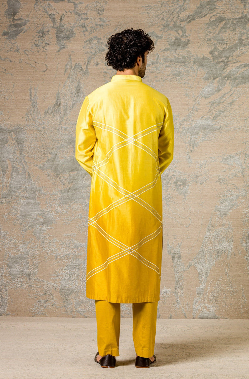Siddharth Batra in Ombre Mustard Tie & Dye Kurta set