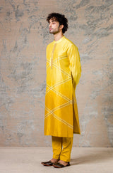 Siddharth Batra in Ombre Mustard Tie & Dye Kurta set