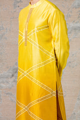 Ombre Mustard Tie & Dye Kurta set
