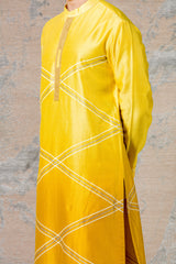 Siddharth Batra in Ombre Mustard Tie & Dye Kurta set