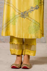 Mustard Chanderi Kurta With Pants