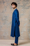Blue Pin Tuck  Kurta Set