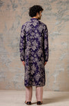 Navy Printed Kurta & Jacket Set