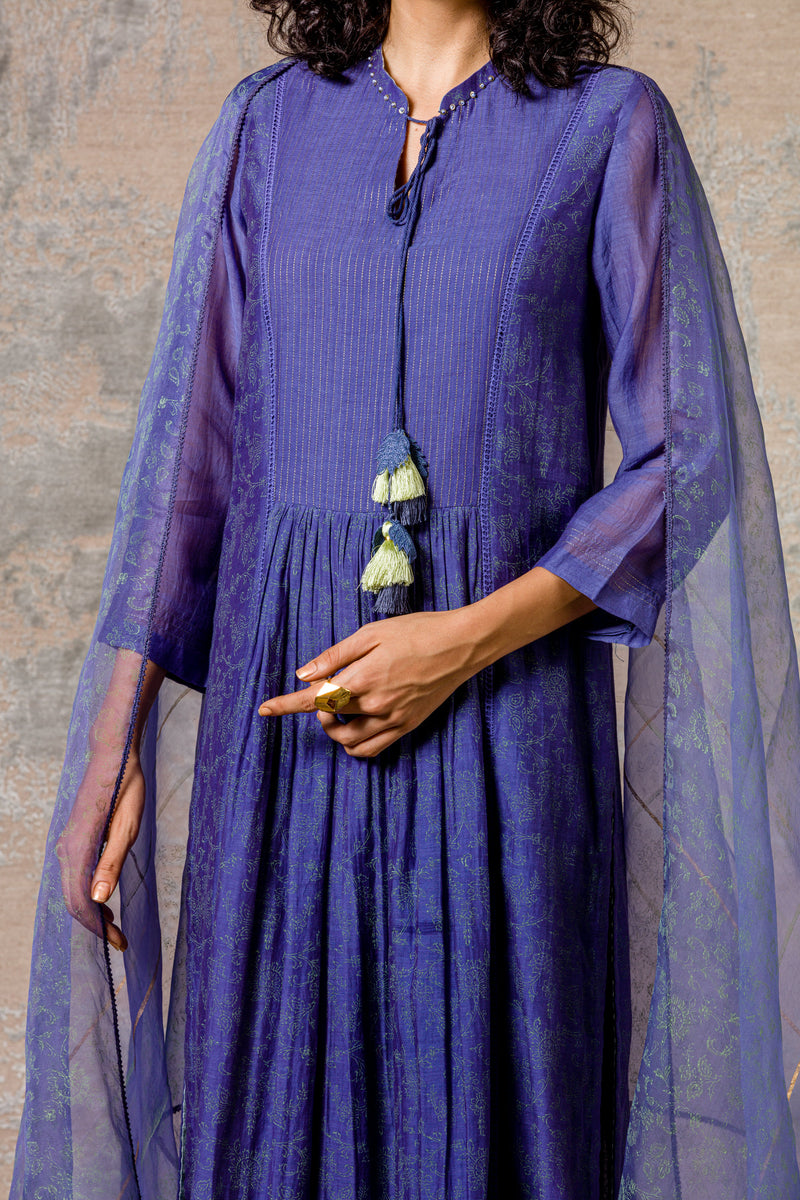 Ink Blue Chanderi Kurta Set