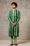 Green Tie and Dye Kurta Set