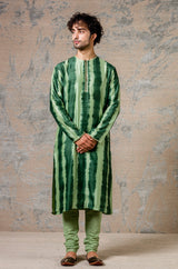 Green Tie and Dye Kurta Set