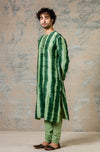 Green Tie and Dye Kurta Set