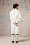 Off White Shell PinTuck Kurta Set
