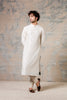 Off White Shell PinTuck Kurta Set