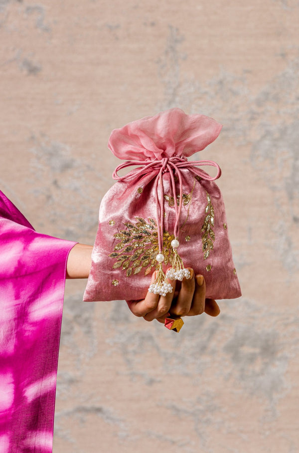 Rose Embroidered Potli Bag