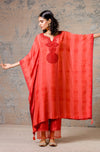 Rusty Red Tie-Dye Kaftan Set
