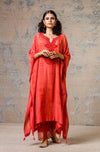 Rusty Red Tie-Dye Kaftan Set