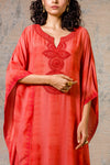 Rusty Red Tie-Dye Kaftan Set