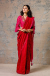 Red Mul-Mukaish Saree