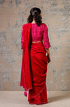 Red Mul-Mukaish Saree