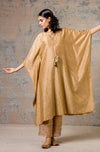Beige Mul-Mukaish Kaftan Set