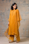 Mustard Chanderi Kurta Set