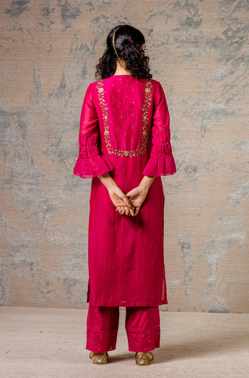 Fuchsia Pink Gota Kurta Set