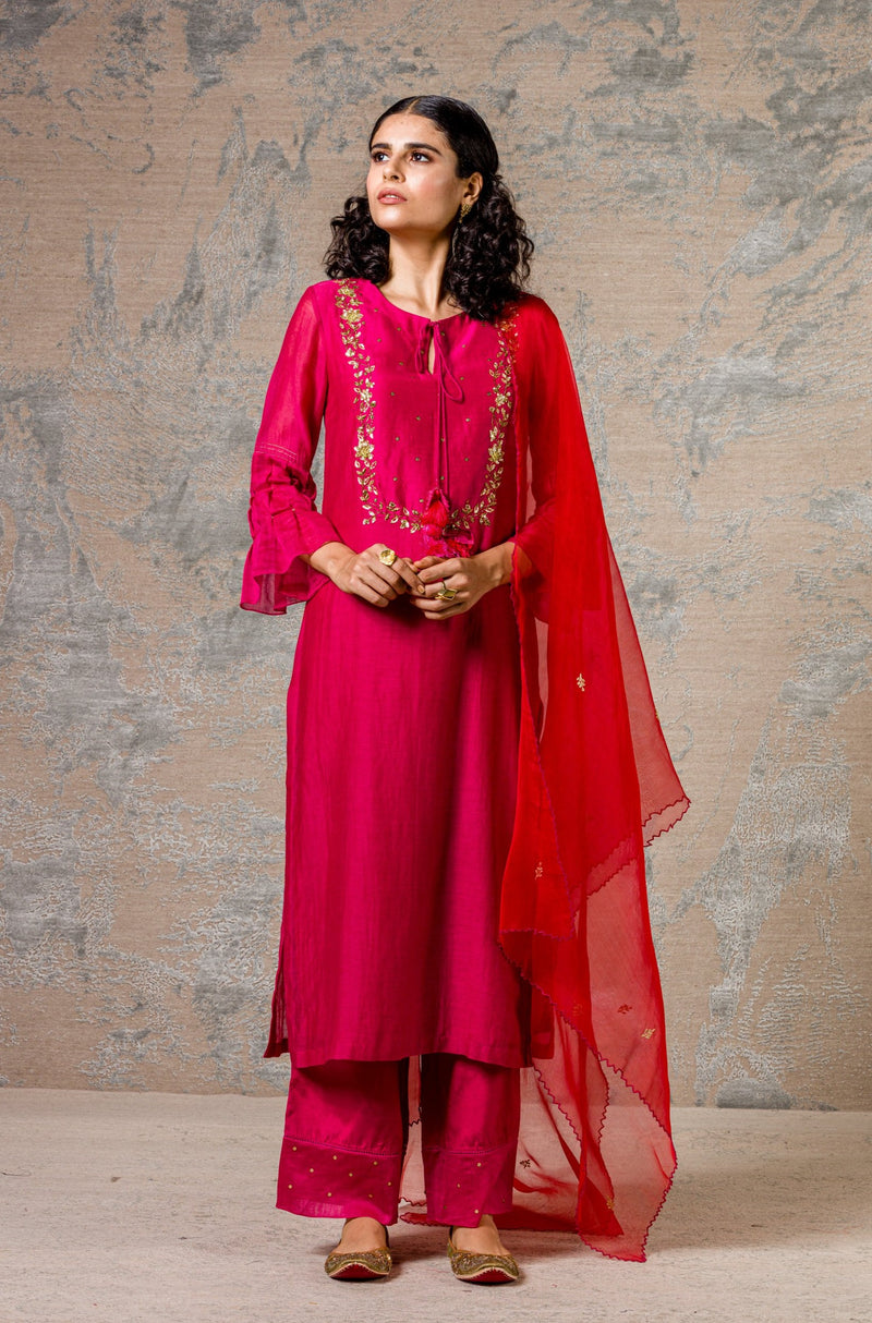 Fuchsia Pink Gota Kurta Set