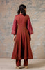 Rust Anarkali with Pants Set