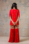 Red Sharara Set