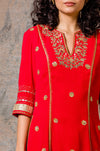 Red Sharara Set