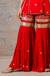 Red Sharara Set