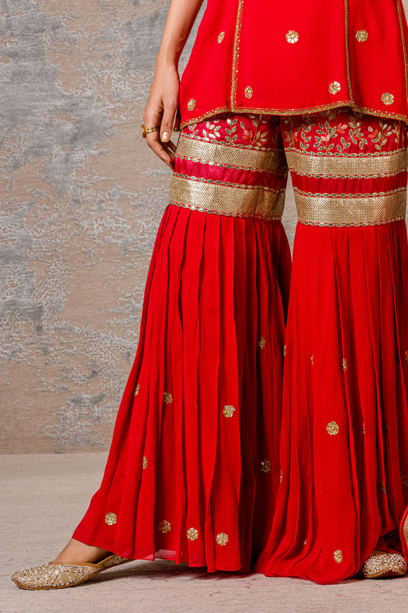 Red Sharara Set