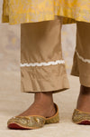 Yellow Chanderi Hand Block Printed Kurta Set
