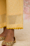 Lemon Yellow Chanderi Short Length Kurta