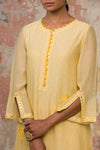 Lemon Yellow Chanderi Short Length Kurta